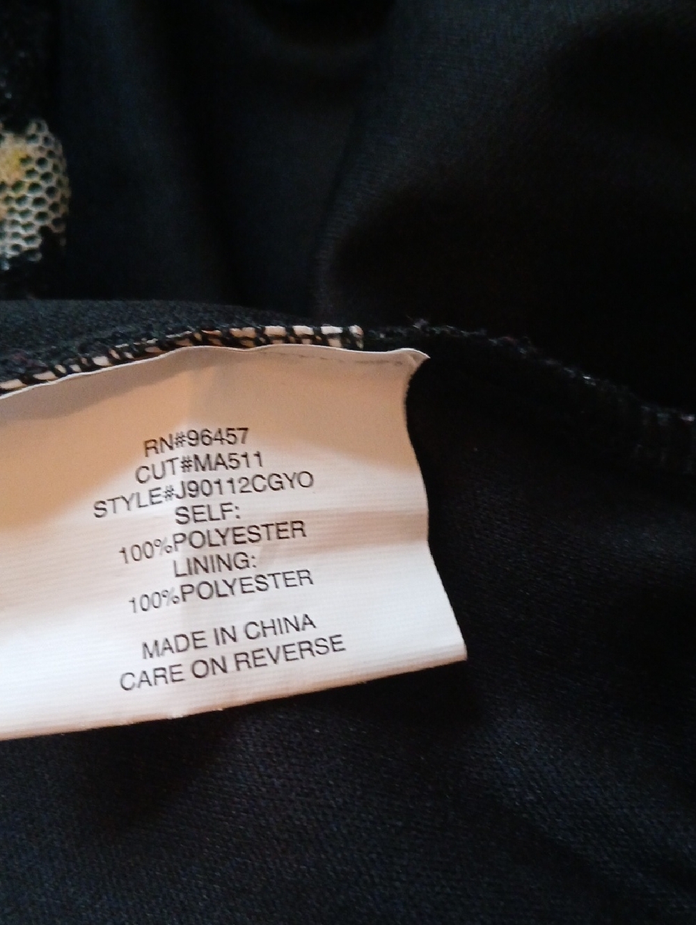 Black Daisy-Print Sheer Ruffle-Trim Blouse Size M - Picture 7 of 8